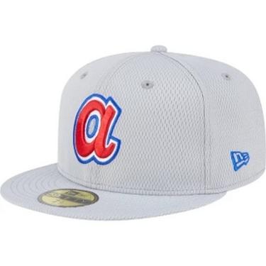 Imagem de Boné New Era 59fifty Atlanta Braves Aba Reta Fitted Cinza  masculino