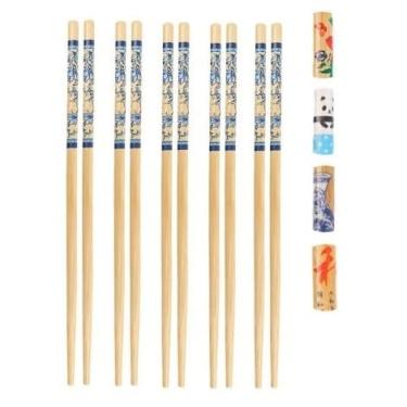 Imagem de Hashi de Bambu Decorado, 24cm, Conjunto com 5 Pares