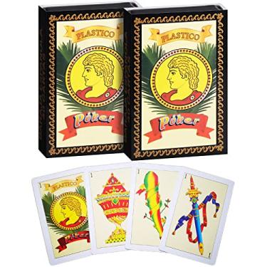 Imagem de CDBXRA 2 Decks Spanish Playing Cards Cartas Españolas, Baraja Española, Briscas Cards Puerto Rico, Mexican Playing Cards, Plastic Spanish Cards, Barajas Espanolas Plasticas(with Playing Card Boxes)