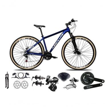 Imagem de Bicicleta Aro 29 Absolute Nero 5 Shimano Altus 24v Freios Hidráulicos Garfo Com Trava Pneu Com Faixa Azul Tam 21