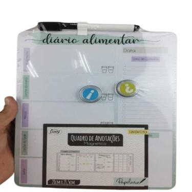 Imagem de Cardapio Semanal Lousa Planejamento Alimentacao Magnetica Quadro Anotações Refeicao Com Imas E Caneta