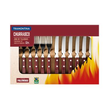 Imagem de Jogo De Talheres 12 Peças Tramontina Churrasco 21199703 Vermelho