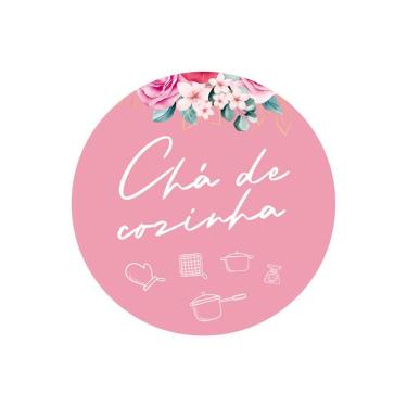 Imagem de Adesivos Personalizados Chá De Cozinha 5x5cm Rosa