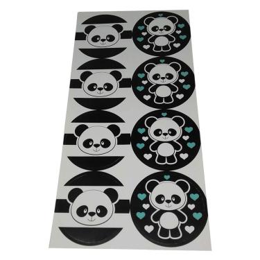Imagem de Adesivo Redondo Grande Panda - 16 Unidades