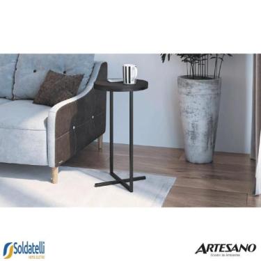 Imagem de Mesa lateral alta volpi 30cm 24814 várias cores - artesano, Preto