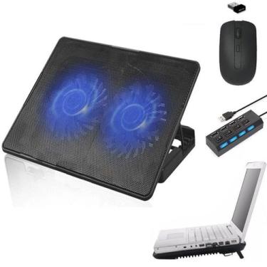 Imagem de Base Suporte c/ Cooler 2x HUB 4 e Mouse para Notebook HP - BD Net