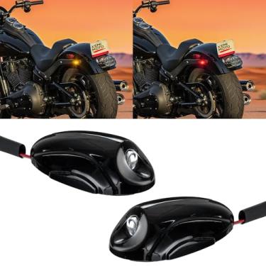 Imagem de KEMIMOTO Motorcyle Mini Luzes LED de Freio e Direção com Sinal Amarelo Vermelho Luz Traseira Universal Waterprrof Compatível com Softail Cruiser Dyna Low Rider S V-Star Rebel Shadow