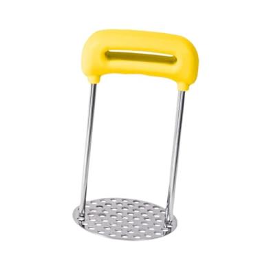 Imagem de ＫＬＫＣＭＳ Amassador de batata, amassador de alimentos, ferramenta de prensa manual multifuncional, espremedor de batata manual para feijão, frutas e abacate, Amarelo