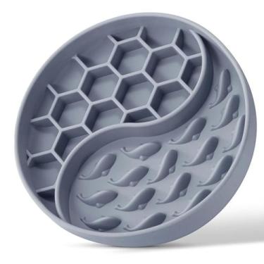 Imagem de Tigela Slow Feeder para cães ZOURYNUA de silicone com ventosa azul
