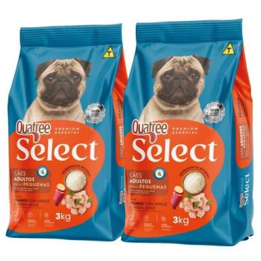 Imagem de Kit 2 Ração Quatree Select Cães Raças Pequenas Frango 3Kg