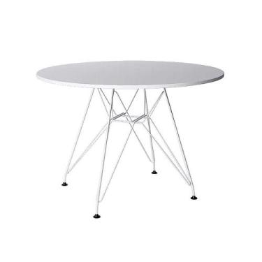 Imagem de Mesa De Jantar Eames Redonda 110Cm Branca Com Ferro Branco Up Home Cor