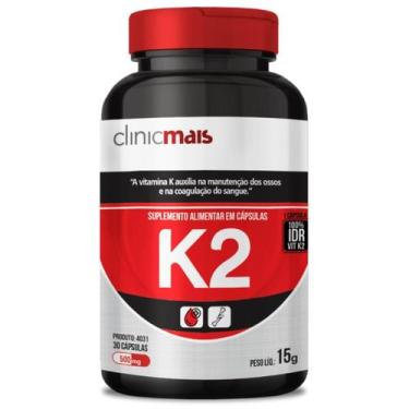 Imagem de Vitamina K2 Menaquinona-7 Mk-7 65Mcg Por Cápsula 30 Cápsulas - Clinicm