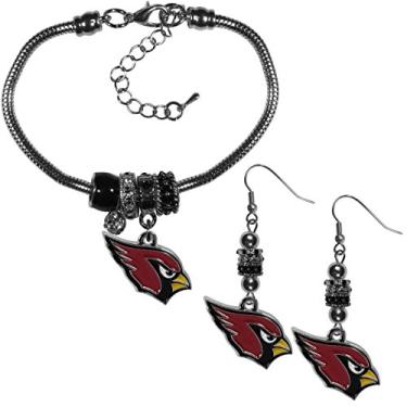 Imagem de Conjunto de brincos e pulseiras com contas europeias NFL Siskiyou Sports Philadelphia Eagles Tamanho único