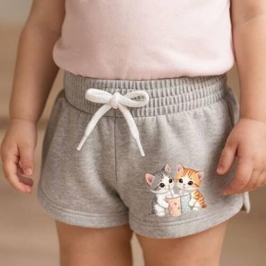 Imagem de Short Moletinho Infantil Feminino Estampado Mimo Carinhozinho Delicado
