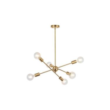 Imagem de Iluminação pendente de candelabros Luxury Gold 6 E27 Lights - Lightbek