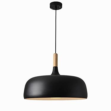 Imagem de CHENKUI Luminária de teto semi-embutida abajur de arte de madeira lustres de barra industrial de 1 luz, linha ajustável E27/E26 luzes pendentes de base para ilha de cozinha para sala de jantar, sala