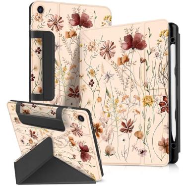 Imagem de Miss Adola Capa para Galaxy Tab A9 Plus com suporte para caneta – meninas, mulheres, meninos, desenho fofo, anime, kawaii, divertido, protetor com suporte para Galaxy Tab A9+ 11 polegadas 2023, flor