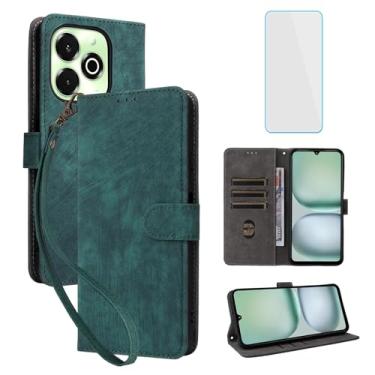 Imagem de IUQXU Capa carteira para celular UMIDIGI G100X 4G/5G/Note 100X/G9X 4G com protetor de tela [bloqueio RFID] capa feminina de couro para celular UMIDIGI G 100X 9X Note100X UMI G9 X Verde