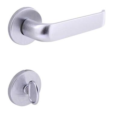 Imagem de Fechadura Victória Banheiro Roseta Redonda Escovada 45mm 508449/6050/4