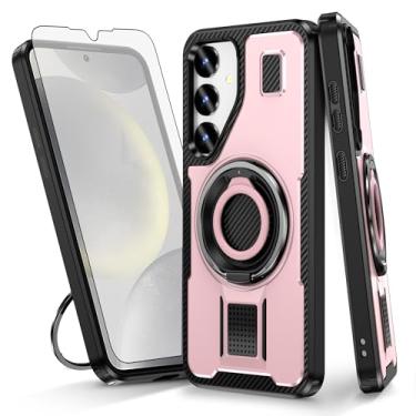 Imagem de Asuwish Capa de celular para Samsung Galaxy S24 Plus S24+ 5G com protetor de tela de vidro temperado e suporte de anel à prova de choque com suporte protetor de celular S24plus 24S + S 24 24+ feminino