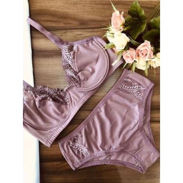 Imagem de Conjunto sem bojo com aro cor satim - HS Lingerie, G
