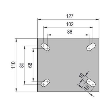 Imagem de Rodizio Inox 6x2 Giratório industrial C/freio roda PU 600kg - Colson