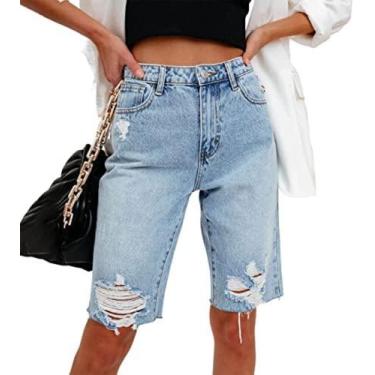 Imagem de Bermuda feminina longa desfiada -Tamanho 38 - Black jeans 