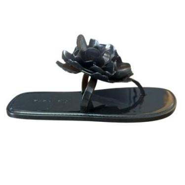 Imagem de Sandália Rasteira Cristal Farm Rio Feminina Preta-Feminino