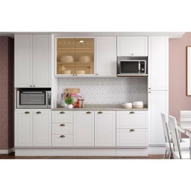 Imagem de Kit Cozinha Modulada 6 Peças Bella 2 Aéreos + 2 Balcões+ 2 Paneleiros C6p55 Branco