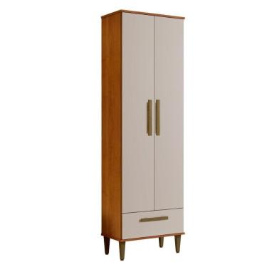 Imagem de Armário Multiuso Natal 2 Portas 1 Gaveta Nature Off White Kaiki Móveis