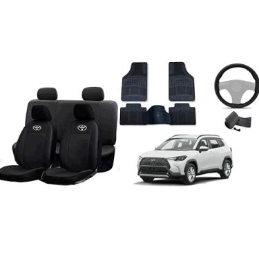 Imagem de Capa de couro + Tapete 5 peças + Capa de volante para Toyota Corolla cross 19-24