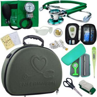 Imagem de Kit Enfermagem Maleta Exclusia Top Estagio Estetoscopio Aparelho De Pr