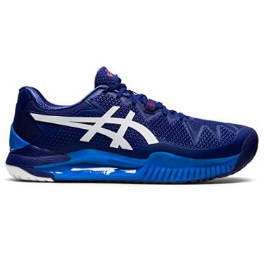 Imagem de ASICS Tênis Masculino Gel-Resolution 8, Azul de mergulho/branco, 14 Wide