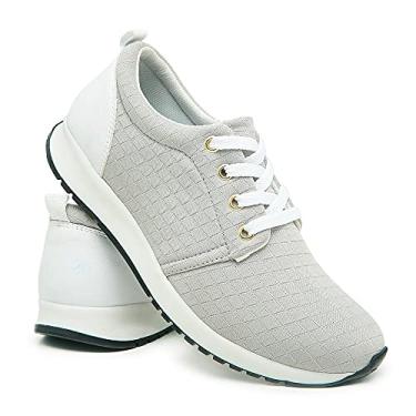 Imagem de Tênis Casual Esportivo, Design Jovem para Caminhada, Corrida, Academia e Trabalho, Solado em Borracha, Leve e Macio (Cinza Claro, BR, Adulto, Numérico, 39)