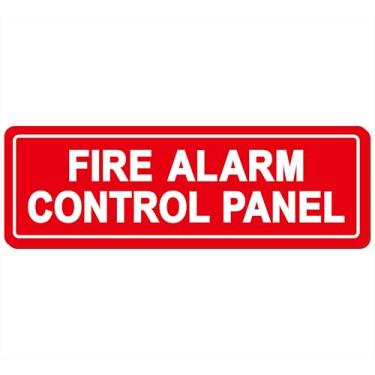 Imagem de Placa de painel de controle de alarme de incêndio - feita de material acrílico durável premium, autoadesivo super forte, instalação rápida, perfeita para sua empresa e casa (22 x 7,6 cm, vermelho
