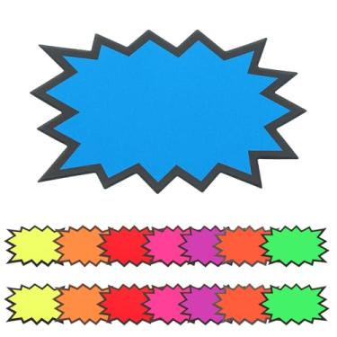 Imagem de PATIKIL 160 peças de etiquetas explosivas, 12,7 x 7,6 cm placas neon fluorescentes etiquetas de preço autoadesivo grande venda adesivo para venda de loja de varejo, negócios, garagem, venda