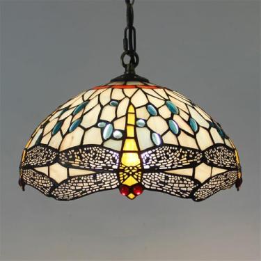 Imagem de Luminária pendente contemporânea de luxo em vidro colorido com LED, estilo retrô americano, ideal para sala de estar, restaurante, quarto, hotel, casa de campo, corredor, café, bar ou escada