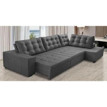 Imagem de Sofá de Canto Retrátil e Reclinável com Molas 3,00x2,00 LD Jacke Suede