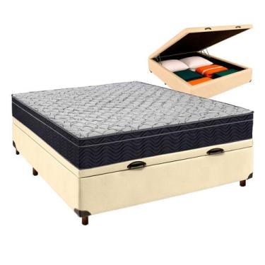 Imagem de Cama Box Bau Begetiza + Colchão Casal Airtech 150 Ortobom