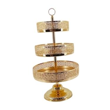Imagem de UGPLM Suporte de metal para cupcakes com 3 camadas, suporte para, doces e massas, prato para exibição, torre para cupcakes, para sobremesas para, Deus