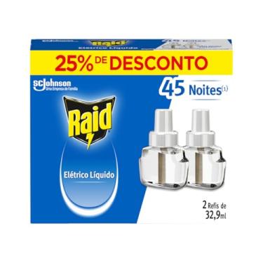 Imagem de Raid Repelente Eletrico Líquido, 45 Noites, 2 Refis de 32,9ml
