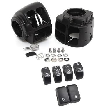 Imagem de Kit de interruptor de guidão com tampa de botão serve para Harley Sportster Dyna Softail 2011-2020