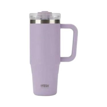 Imagem de Copo Térmico De Aço Inoxidável De 30oz 40oz Com Alça E Canudo, Caneca 