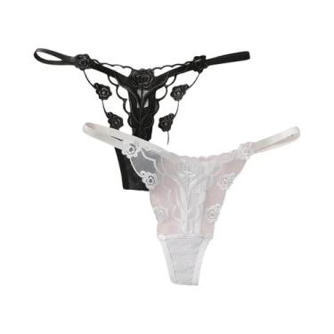 Imagem de Conjunto De Lingerie Feminina Em Renda Preta E Branca Com Estampa De F