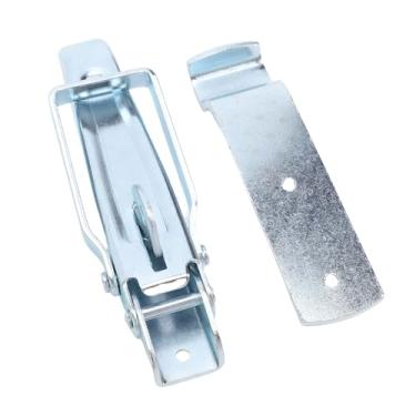 Imagem de Eujgoov 2 Pces Travas de Porta de Elevador de Reboque Resistente Kit de Alça de Ferro Galvanizado Mola Trava de Segurança para Conexão Segura