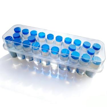Imagem de Tinnalart 24 - Estojo de armazenamento de frascos de insulina e peptídeo, suporte de frasco para economia de espaço para frascos de 3 ml, estojo de peptídeos para geladeira com organização segura