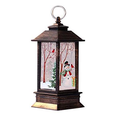 Imagem de Lâmpada de Suspensão LED Flame Light para Decoração Residencial com Padrão Alce Neve Papai Noel Luz Branca Quente Suave Mesa ou em Árvore Ambiente Fes