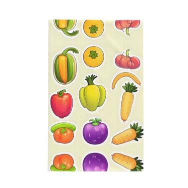 Imagem de XLLingL Toalhas de cozinha de waffle com estampa de frutas e vegetais de desenho animado, panos de prato de microfibra, para decoração e limpeza de cozinha - 1 peça