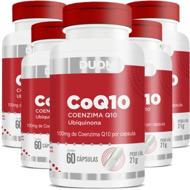 Imagem de COMBO 5 COENZIMA COQ10 UBIQUINONA 100MG 60 CAPS CADA TOTAL 300 CAPS - DUOM