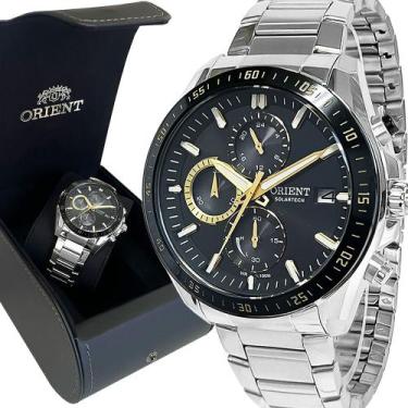 Imagem de Relógio Masculino Orient Solartech Prata 1 Ano De garantia